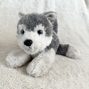 Aurora World Husky Wolf Dog Puppy 12” Grey Stuffed Animal Floppy Beans